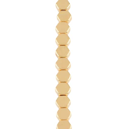 Gold Hexagon Beads, 5.5mm by Bead Landing&#x2122;